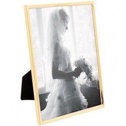 Porta Retrato 10cm X 15cm De Aço Inox Classic Dourado